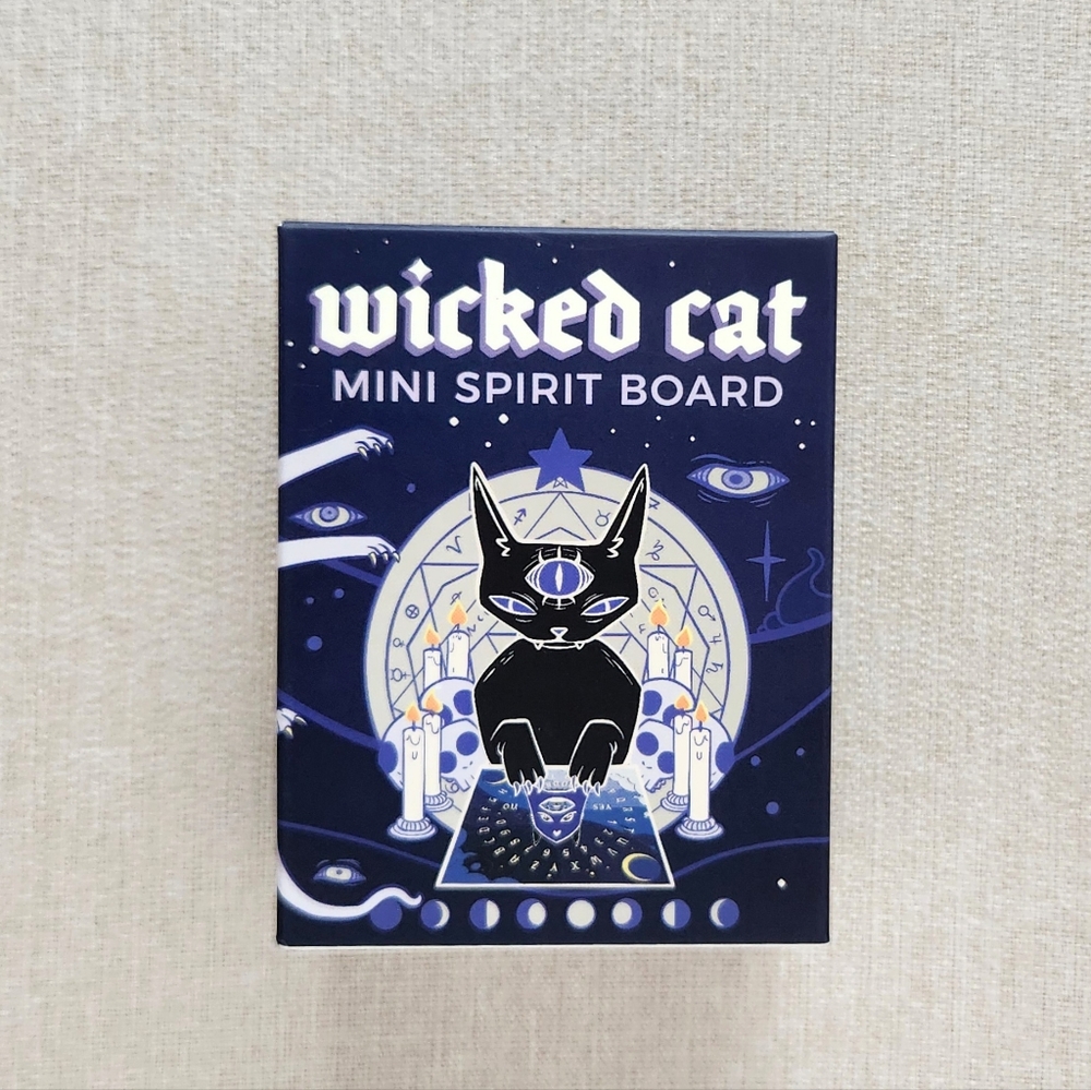 Wicked Cat Mini Spirit Ouija Board - Halloween Novelty Mini Boxed Game Gift